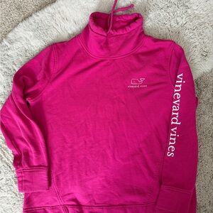 Vineyard Vines Pink Funnel Neck Sweatshirt Whale Logo XL